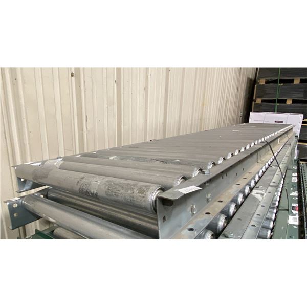 ULINE H-4071 GREY INDUSTRIAL 24"W X 10'L ADJUSTABLE GRAVITY ROLLER CONVEYOR SYSTEM WITH 2 LEGS