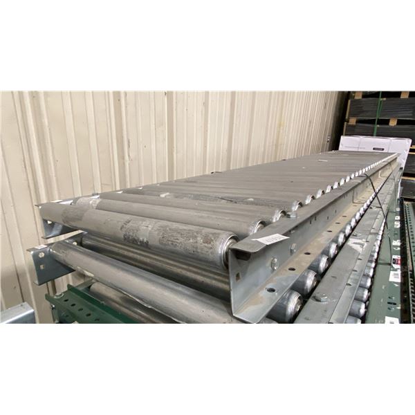 ULINE H-4071 GREY INDUSTRIAL 24"W X 10'L ADJUSTABLE GRAVITY ROLLER CONVEYOR SYSTEM WITH 2 LEGS