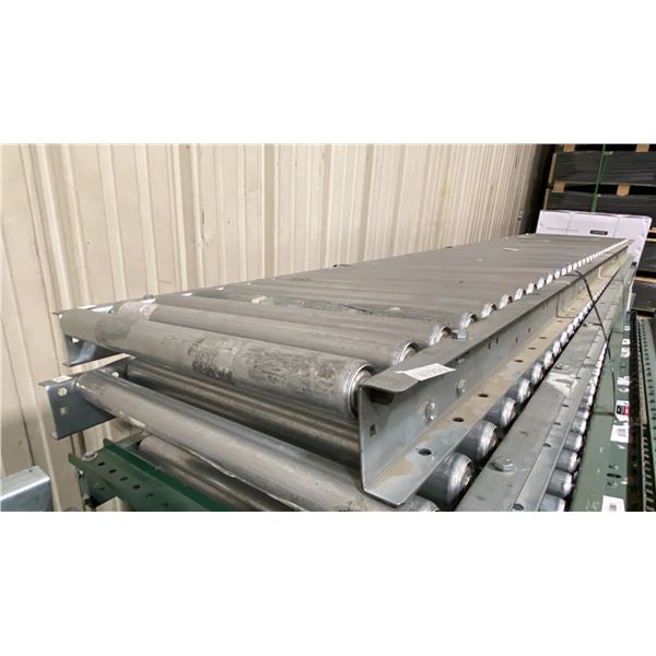 ULINE H-4071 GREY INDUSTRIAL 24"W X 10'L ADJUSTABLE GRAVITY ROLLER CONVEYOR SYSTEM WITH 2 LEGS