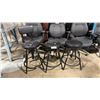 Image 1 : 3 ULINE BLACK METAL FRAMED PADDED SWIVEL WAREHOUSE STOOLS