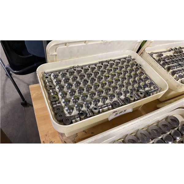 PLASTIC TRANSPORT BIN OF NATOLI COMMERCIAL 9.5MM LOWER TABLET PUNCH SET FOR PHARMACEUTICAL TOOLING