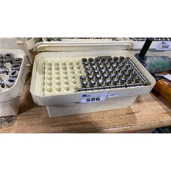 PLASTIC TRANSPORT BIN OF NATOLI COMMERCIAL 8MM PLAIN TABLET PUNCH SET FOR PHARMACEUTICAL TOOLING