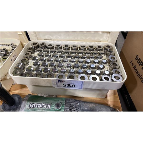 PLASTIC TRANSPORT BIN OF NATOLI COMMERCIAL 20MM UPPER TABLET PUNCH SET FOR PHARMACEUTICAL TOOLING
