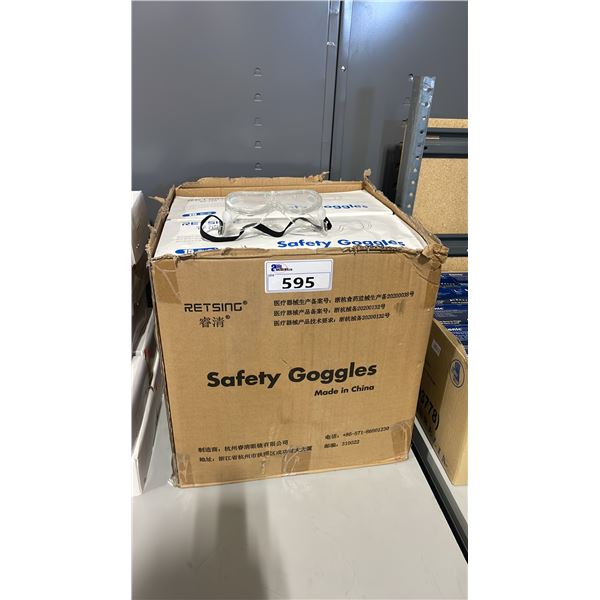 10 BOXES OF 15PCS OF RETSING CLEAR INDUSTRIAL SAFETY GOGGLES *MUST TAKE ALL*