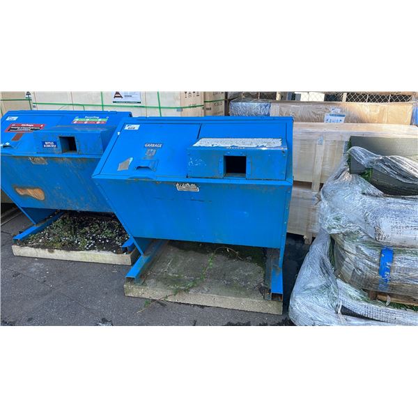 BLUE METAL 48"W X 40"D X 54"H INDUSTRIAL BEAR PROOF OUTDOOR WASTE / RECYCLING RECEPTACLE