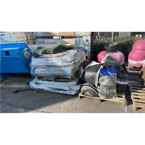 3 PALLETS OF ASSORTED COMMERCIAL 'ASTRO' STYLE TURF CUT END ROLLS *MUST TAKE ALL*