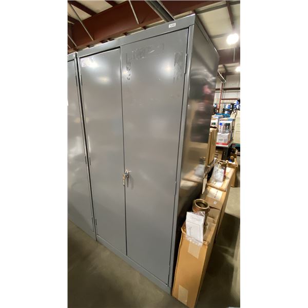 ULINE GREY METAL 36"W X 24"D X 72"H INDUSTRIAL 2 DOOR CONSUMABLES CABINET