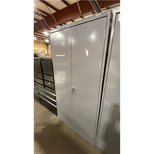 ULINE GREY METAL 36"W X 24"D X 72"H INDUSTRIAL 2 DOOR CONSUMABLES CABINET