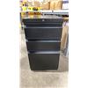 Image 4 : BLACK METAL MOBILE 3 DRAWER OFFICE PEDESTAL
