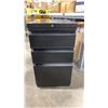 Image 4 : BLACK METAL MOBILE 3 DRAWER OFFICE PEDESTAL