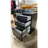 Image 3 : BLACK METAL MOBILE 3 DRAWER OFFICE PEDESTAL