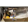 Image 1 : LARGE BOX OF ASSORTED SAFETY EQUIPMENT INCLUDING- GLOVES, MASKS, XL HOODED COVERALLS, SAFETY GLASSES