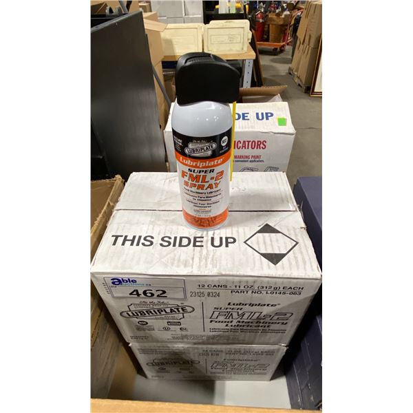 2 CASES OF LUBRIPLATE SUPER FML-2 FOOD MACHINERY LUBRICANT SPRAY
