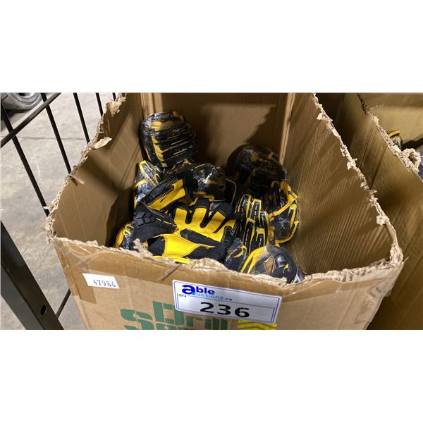LARGE BOX OF ASSORTED WATSON DRILL SERGEANT INDUSTRIAL CONTRACTOR STYLE GLOVES