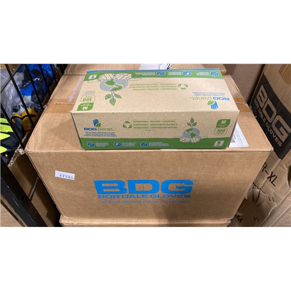CASE OF 100PCS BOXES OF BDG PLANET TRI-POLYMER DISPOSABLE GLOVES *SIZE MEDIUM*