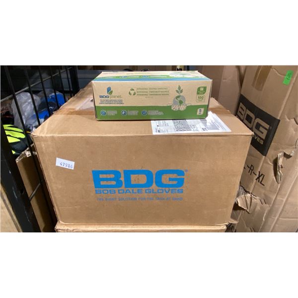 CASE OF 100PCS BOXES OF BDG PLANET TRI-POLYMER DISPOSABLE GLOVES *SIZE MEDIUM*