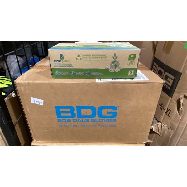 CASE OF 100PCS BOXES OF BDG PLANET TRI-POLYMER DISPOSABLE GLOVES *SIZE XL*