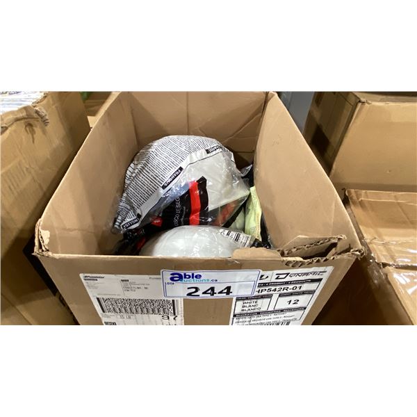 LARGE BOX OF ASSORTED INDUSTRIAL HARD HATS