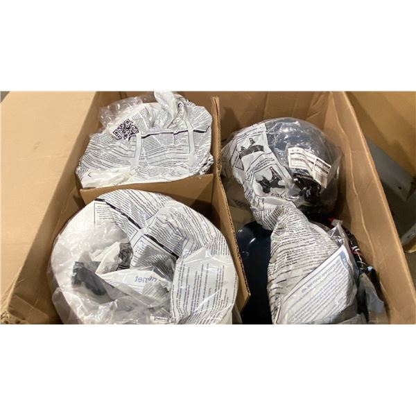 LARGE BOX OF ASSORTED INDUSTRIAL HARD HATS