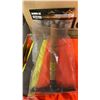 Image 2 : BOX OF STARRETT MEASURING TAPES, CHIPPING HAMMER, MARKING CRAYONS, & LUBRICANTS