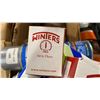 Image 9 : BOX OF STARRETT MEASURING TAPES, CHIPPING HAMMER, MARKING CRAYONS, & LUBRICANTS