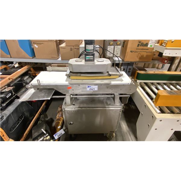 AKSAR STAINLESS STEEL COMMERCIAL ELECTRIC MOBILE 8" DOUGH PRESS WITH BELTA VFD-L CONTROLS