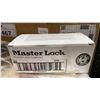 Image 2 : BOX OF ASSORTED HARDWARE, SAFETY LABELS & 30 MASTERLOCK PADLOCKS