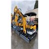 Image 1 : SDLANCH SDLE20 YELLOW DIESEL POWERED RUBBER TRACK MINI EXCAVATOR WITH ATTACHED DIGGING BUCKET,