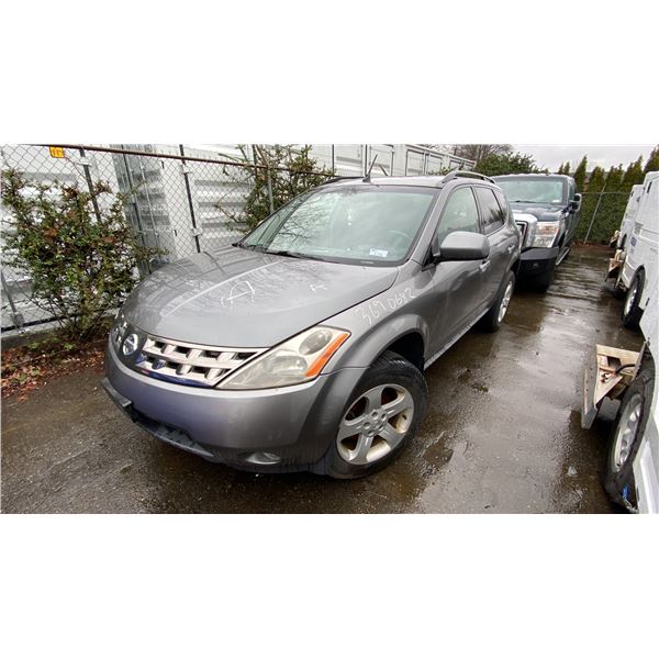 2005 NISSAN MURANO SL AWD, 4DRSW, GREY, VIN JN8AZ08W85W438700,
