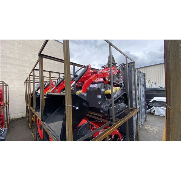 AGT INDUSTRIAL YSRT14 RED GAS POWERED RUBBER TRACK RIDE ON HYDRAULIC MINI SKID STEER/LOADER WITH