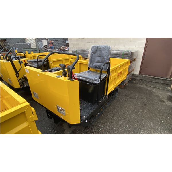 SDLANCH SDLD25 YELLOW RIDE ON GAS POWERED MINI CRAWLER DUMPER, 3 SPEED WITH 9" TRACKS &