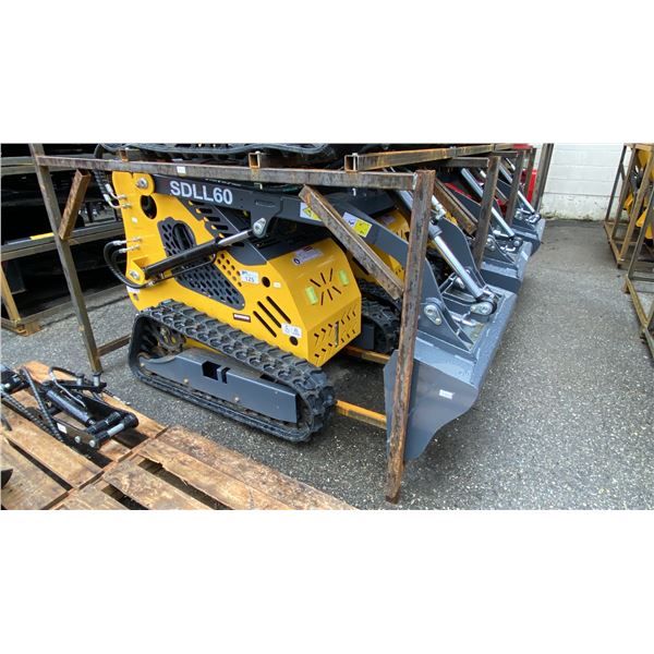 SDLANCH SDLL60 YELLOW GAS POWERED MINI STAND ON SKID STEER WITH 7" RUBBER TRACKS & TOOLBOX