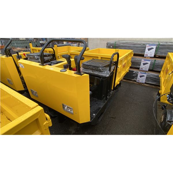 SDLANCH SDLD25 YELLOW RIDE ON GAS POWERED MINI CRAWLER DUMPER, 3 SPEED WITH 9" TRACKS &