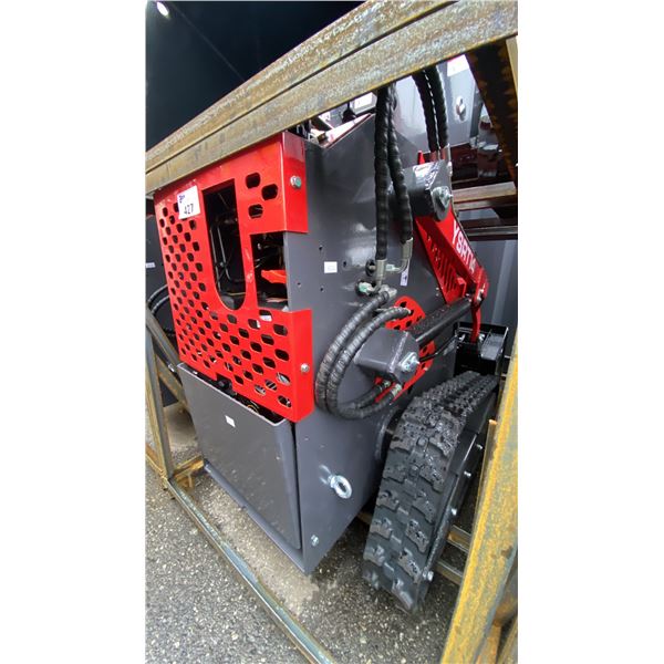 AGT INDUSTRIAL YSRT14 RED GAS POWERED RUBBER TRACK RIDE ON HYDRAULIC MINI SKID STEER/LOADER WITH
