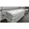Image 2 : GREY INDUSTRIAL METAL PALLET RACKING 6 UPRIGHTS (12'L X 42"W) 20 CROSSBARS (8'L) & PALLET OF MESH