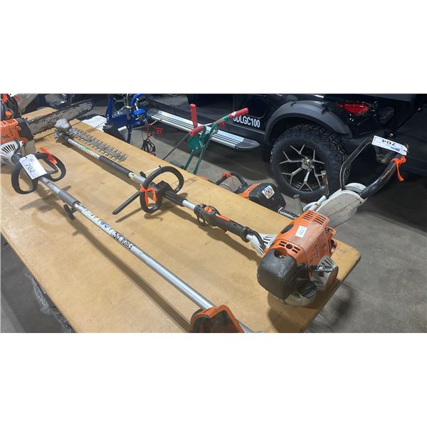 STIHL KM 120 GAS POWERED COMMERCIAL PORTABLE LONG REACH HEDGE TRIMMER
