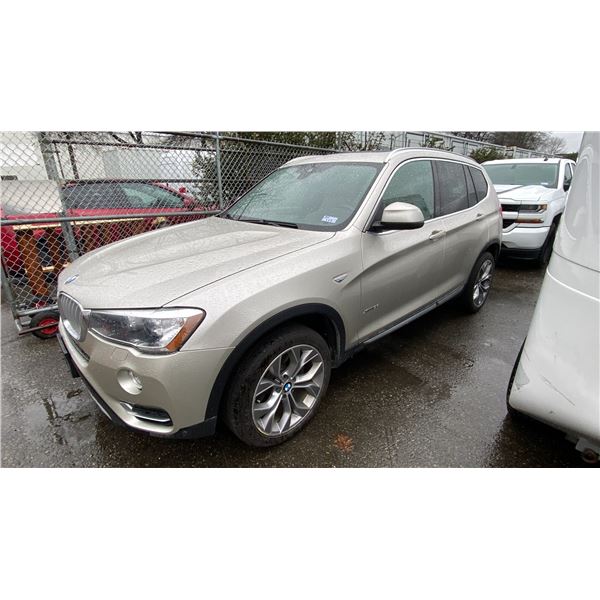 2017 BMW X3 X DRIVE, 4DRSW, GREY, VIN 5UXWX9C57H0T11193,