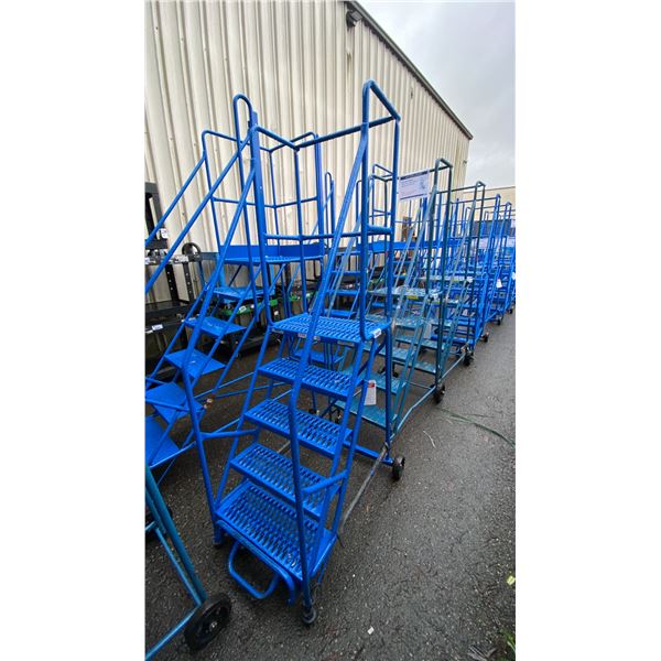 CANWAY 5H BLUE METAL 5' INDUSTRIAL MOBILE WAREHOUSE STAIRS