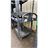 Image 3 : BLACK PLASTIC 2 TIER 42"L X 25"D X 33"H COMMERCIAL MOBILE PRODUCT CART