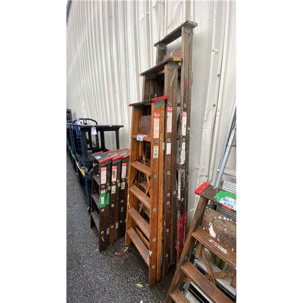 3 WOOD LADDERS 6', 7' & 8'
