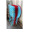 Image 1 : 8 RED AND BLUE SMALL METAL FOLDING TABLES