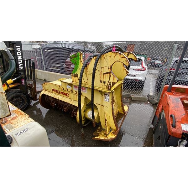 PRO MAC 48CFHIII YELLOW INDUSTRIAL 48" HYDRAULIC EXCAVATOR FLAIL MOWER ATTACHMENT