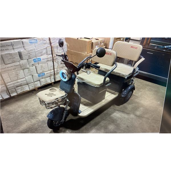 IRGC40 HIGH END MINI 2 SEATER ELECTRIC TRIKE PERSONNEL MOVER *HAS KEYS & CHARGER, COLOR KHAKI*