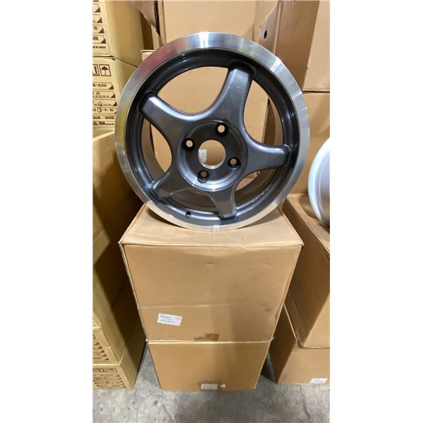 SET OF 4 JWL VIA JAWA 15X6 1/2 -JJ PEWTER 4 BOLT VINTAGE PROFESSIONAL VEHICLE RIMS