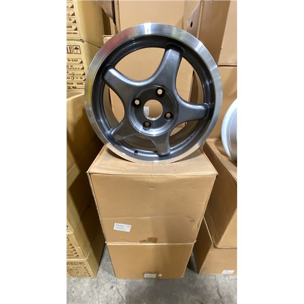 SET OF 4 JWL VIA JAWA 15X6 1/2 -JJ PEWTER 4 BOLT VINTAGE PROFESSIONAL VEHICLE RIMS