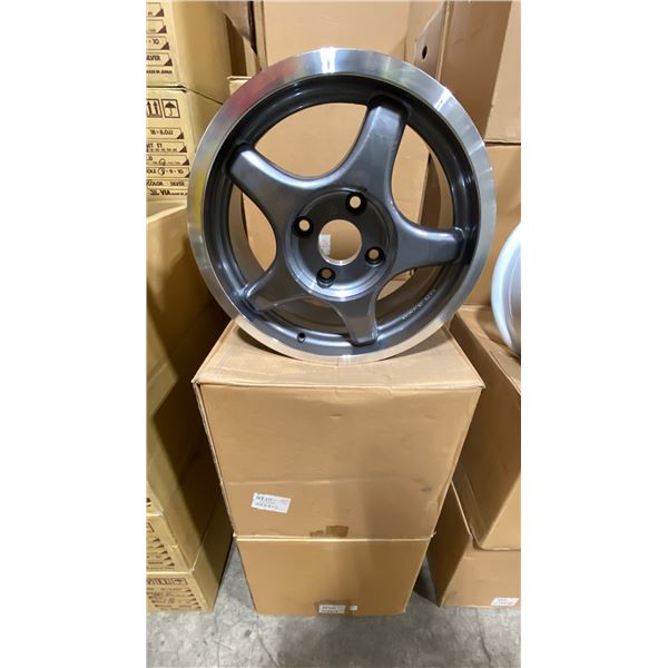 SET OF 4 JWL VIA JAWA 15X6 1/2 -JJ PEWTER 4 BOLT VINTAGE PROFESSIONAL VEHICLE RIMS