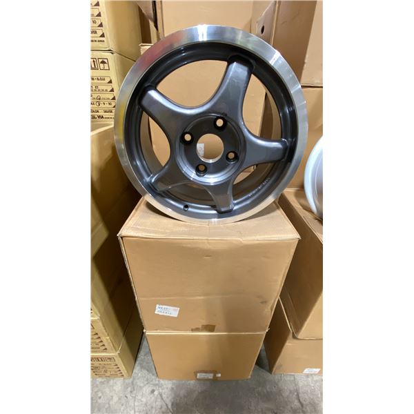 SET OF 4 JWL VIA JAWA 15X6 1/2 -JJ PEWTER 4 BOLT VINTAGE PROFESSIONAL VEHICLE RIMS