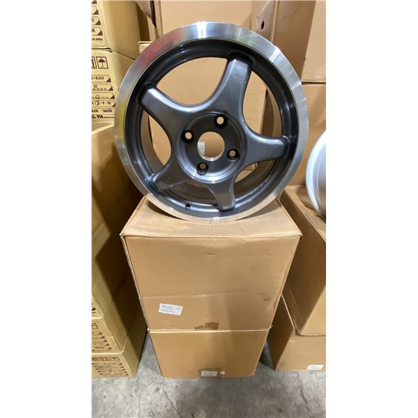 SET OF 4 JWL VIA JAWA 15X6 1/2 -JJ PEWTER 4 BOLT VINTAGE PROFESSIONAL VEHICLE RIMS