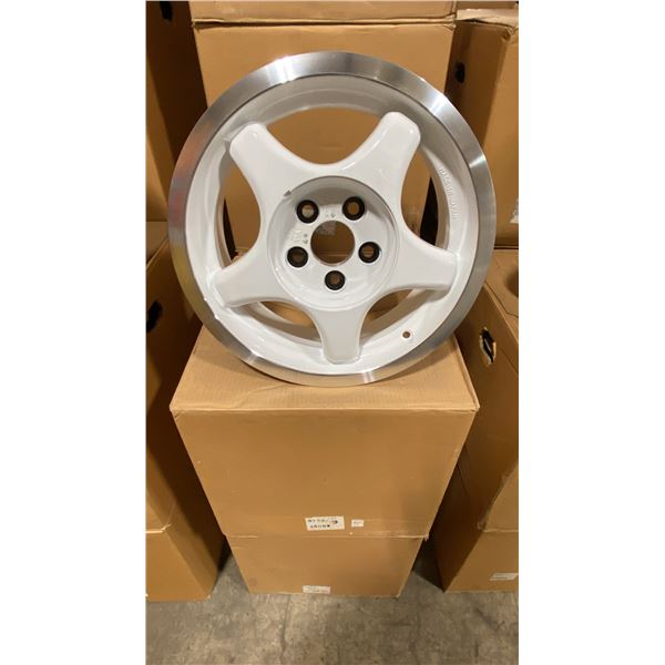 SET OF 4 JWL VIA JAWA 14X6 -JJ SILVER / WHITE 5 BOLT VINTAGE PROFESSIONAL VEHICLE RIMS