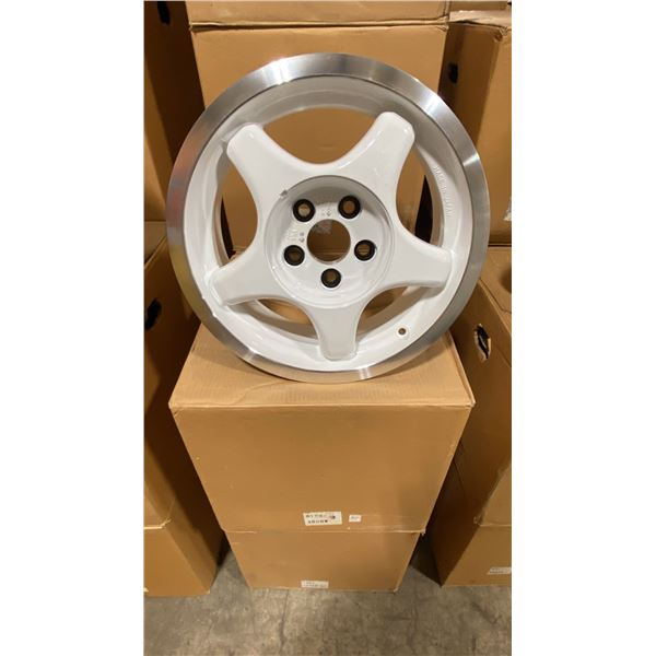 SET OF 4 JWL VIA JAWA 14X6 -JJ SILVER / WHITE 5 BOLT VINTAGE PROFESSIONAL VEHICLE RIMS